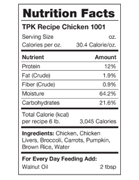 TPK Chicken Recipe Nutrition